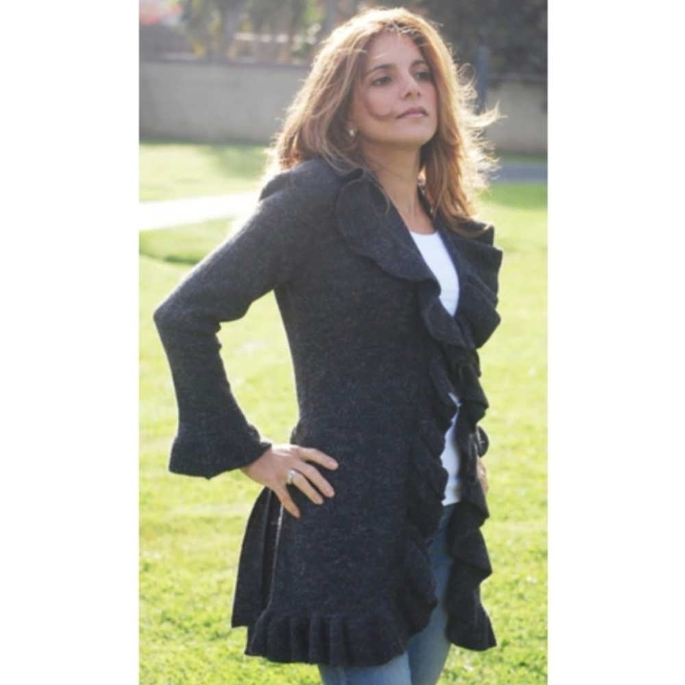 Ruffle Cardigan Sweater